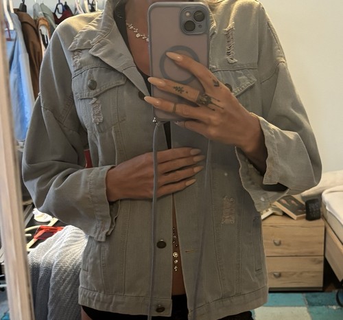 Damen jeansjacke grau kurz - jeansjacke,