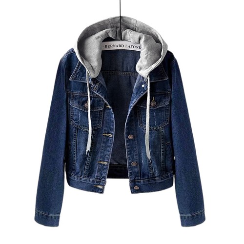Damen jeansjacke mit kapuze - jeansjacke,