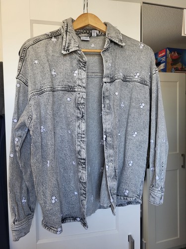 Jeansjacke grau stickerei - grau,