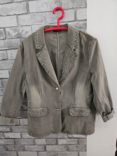 Stylische jeansjacke grau - jeansjacke,