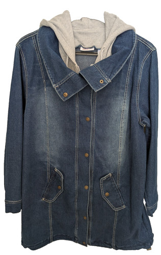 Damen jeansjacke mit kapuze - mit,