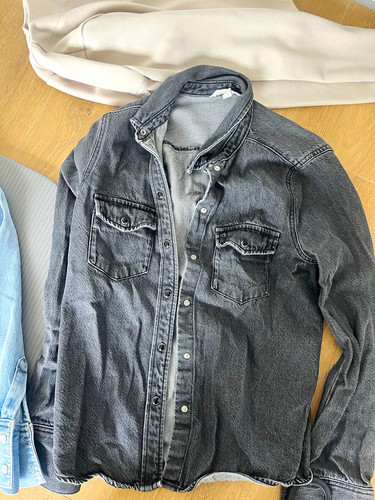 Damen jeansjacke grau - h&m,