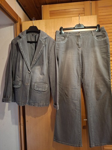 Jeanshosenanzug grau mit