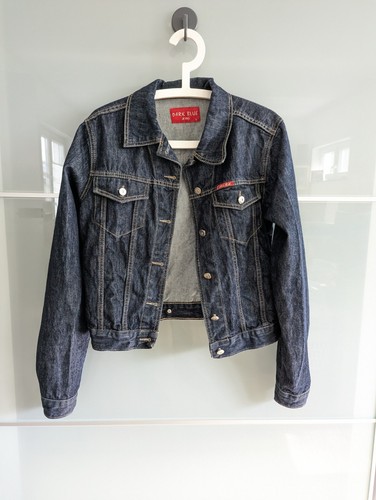Dunkelblaue jeansjacke l - jeansjacke, gr.