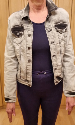 Jeansjacke grau schwarz - jeansjacke, grau-schwarz